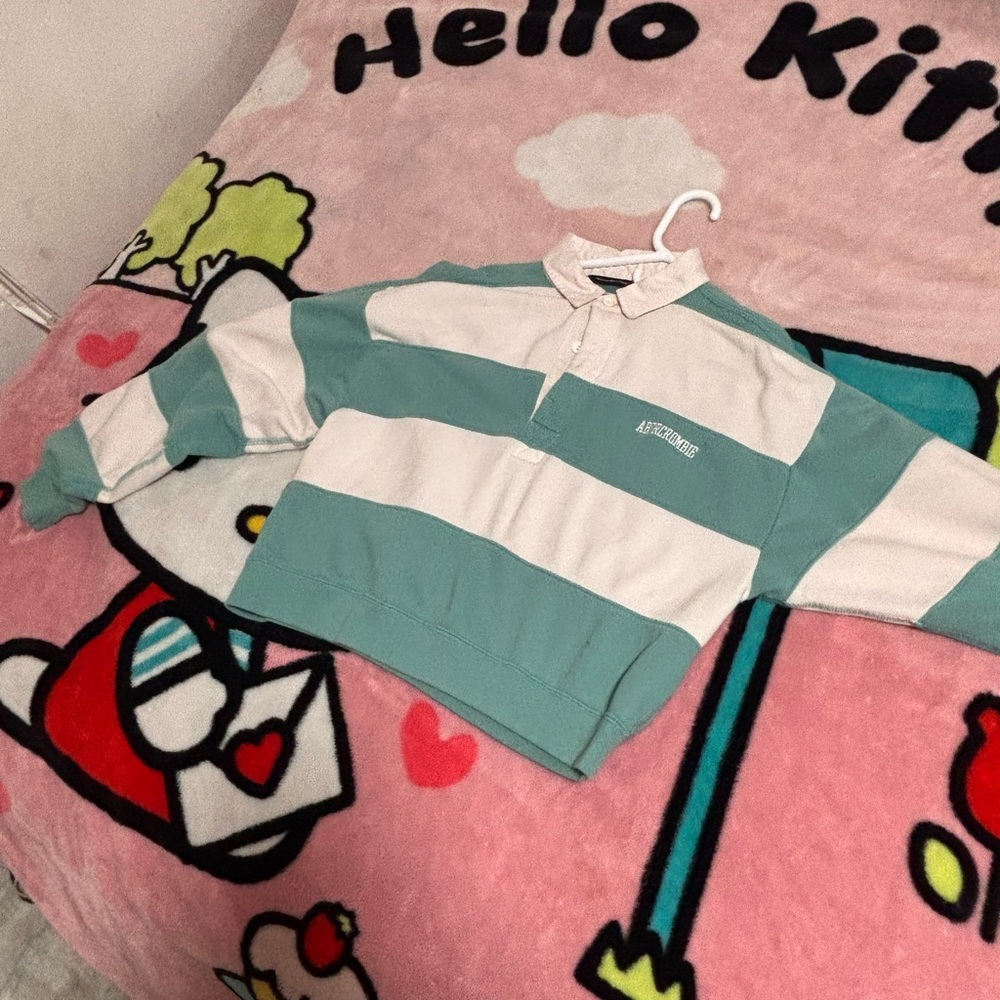 Striped Abercrombie sweater in Green and White
